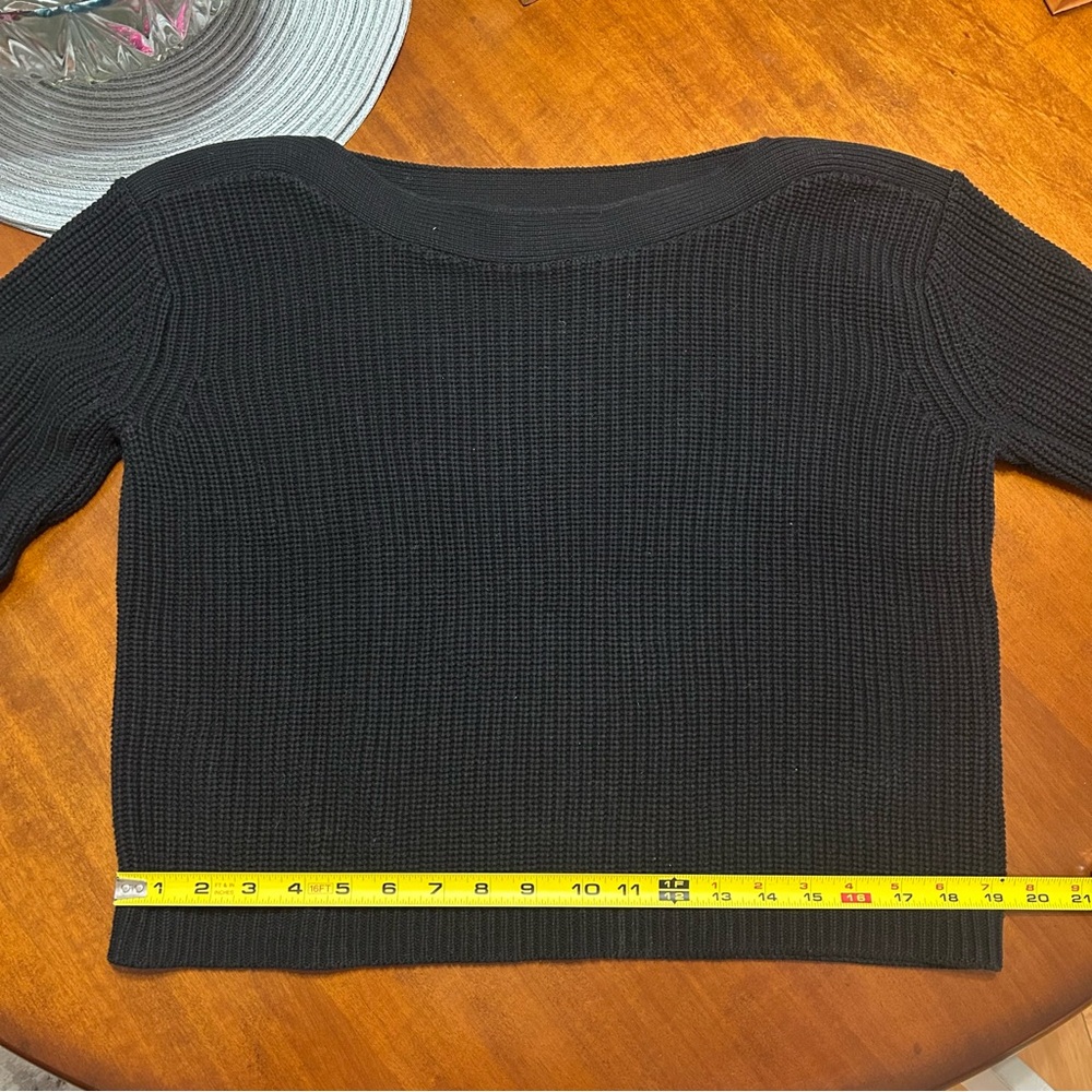 Quince 100% Organic Cotton Black Fisherman Boatneck Sweater - Picture 5 of 8
